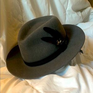 Grey Feather Accent Hat
